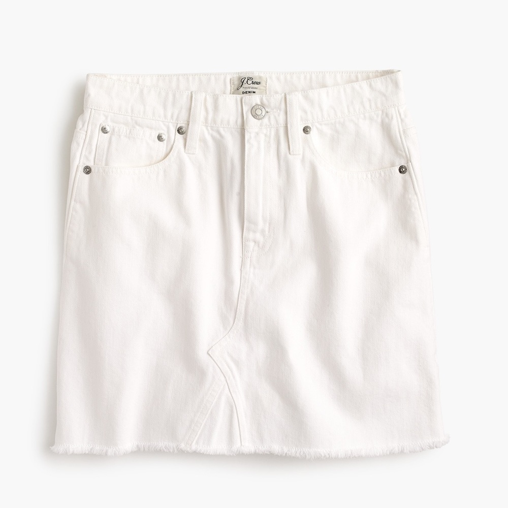 J.crew white denim skirt